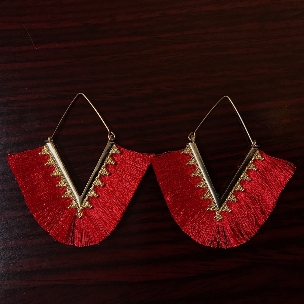 Lovely Triangular Tassel Earrings!